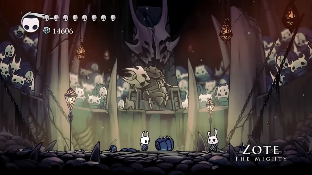 Zote character scene in Hollow Knight