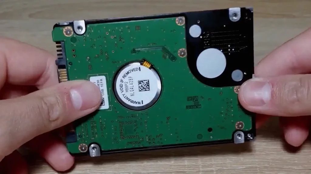 Back side of a 2.5-inch laptop hard drive