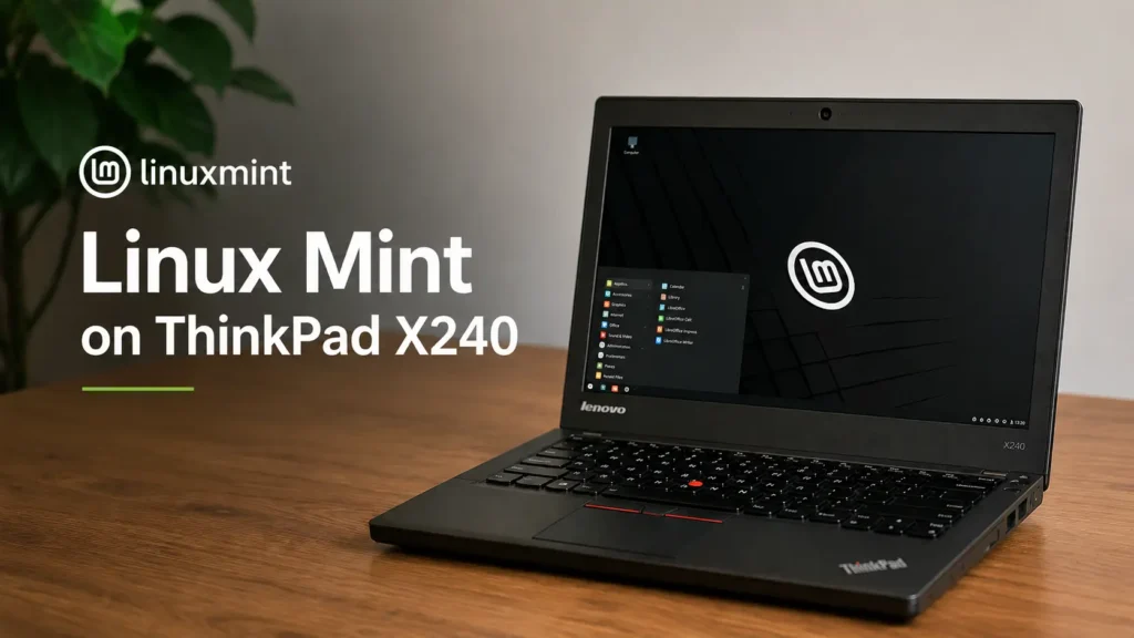 Linux Mint running on a Lenovo ThinkPad X240 laptop