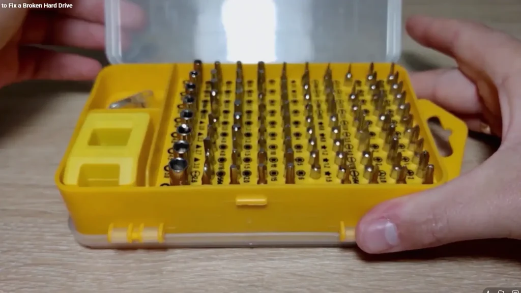 Precision screwdriver kit for opening a laptop hard drive