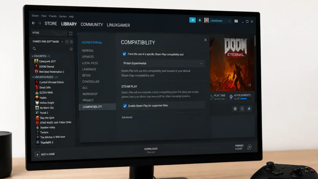 Steam Proton compatibility settings on Linux