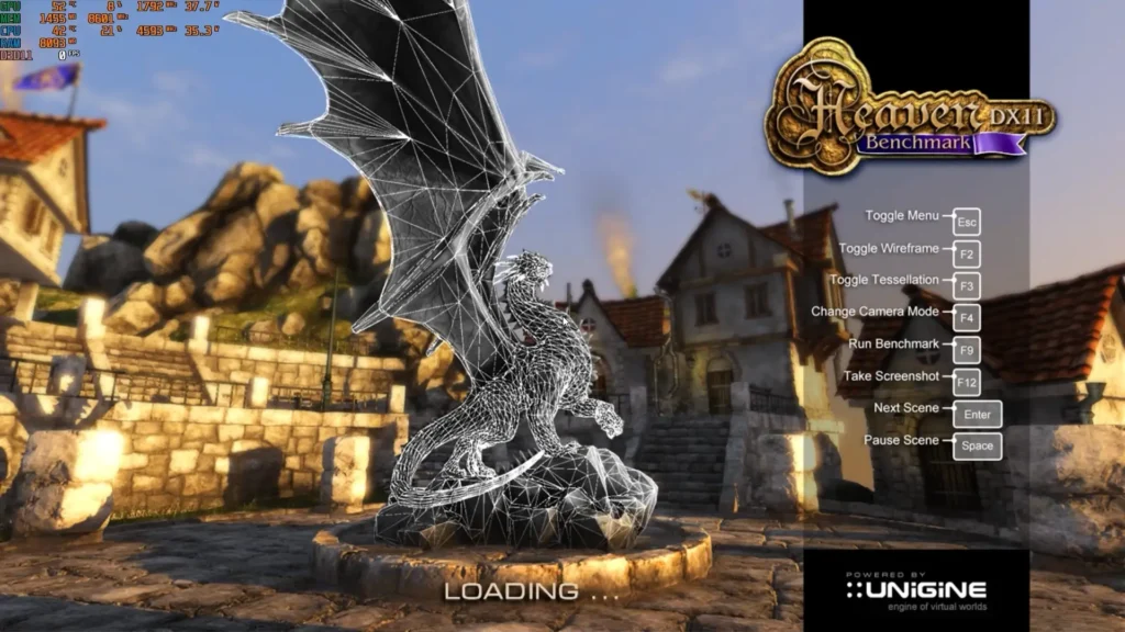 Unigine Heaven Benchmark used for RTX 3060 stability testing