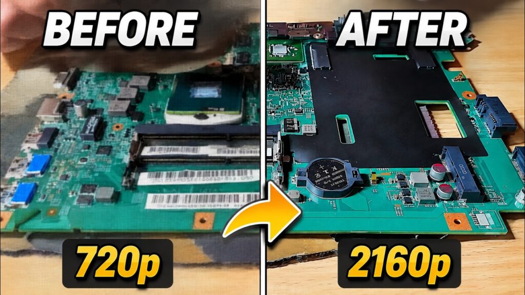 Before and after comparison of AI video upscaling in Video2X from 720p to 2160p