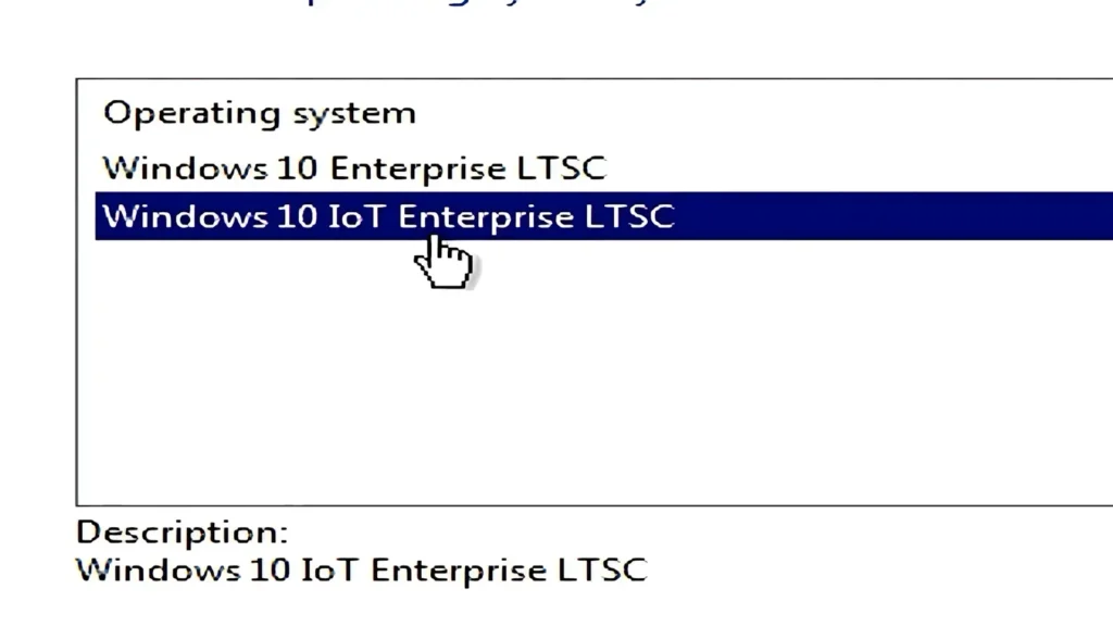 Windows 10 IoT Enterprise LTSC installation selection