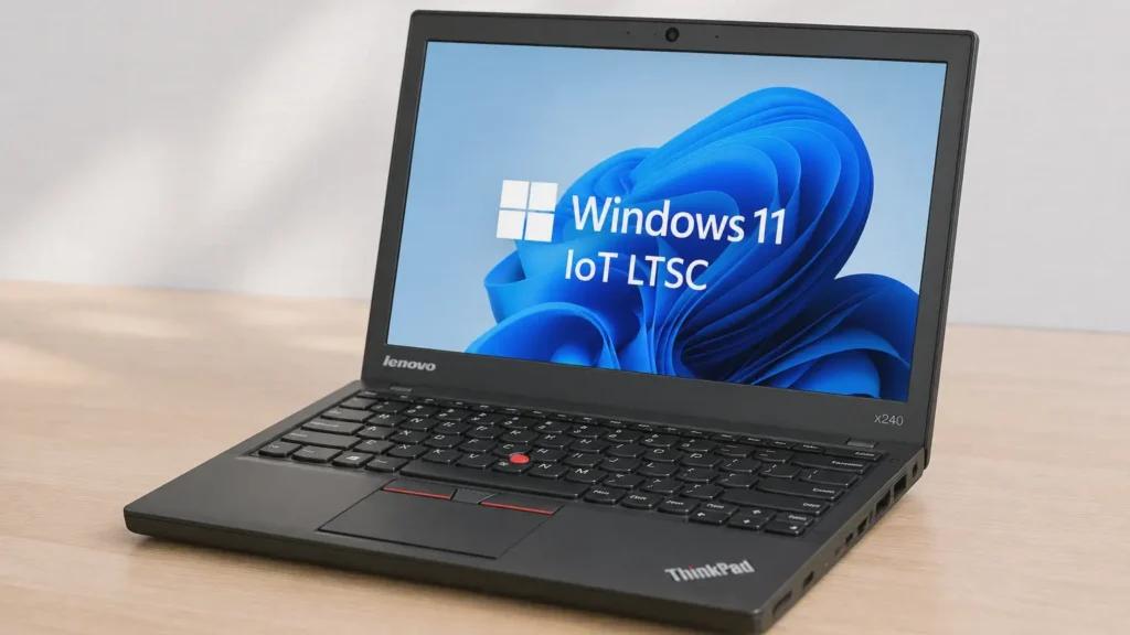 Lenovo ThinkPad X240 running Windows 11 IoT LTSC on an old laptop
