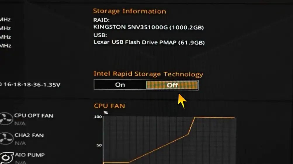 Disabling Intel Rapid Storage Technology in BIOS