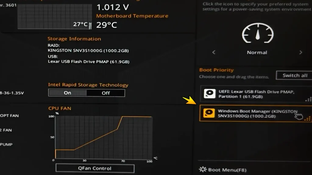 Windows Boot Manager detected on Kingston NVMe SSD
