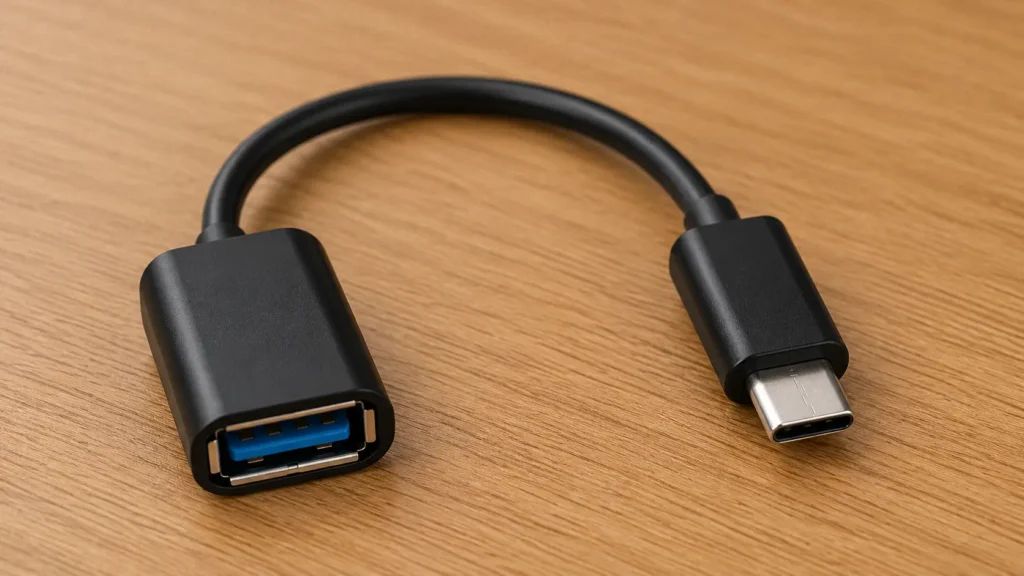 USB-C OTG adapter cable for connecting a USB microphone to an Android phone