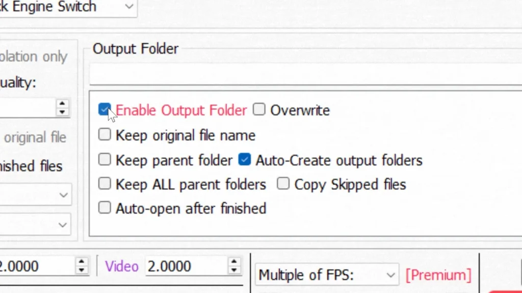 Output folder settings in Waifu2x Extension GUI