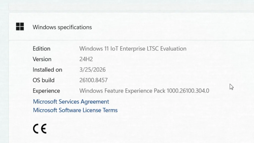 Windows 11 IoT Enterprise LTSC version information