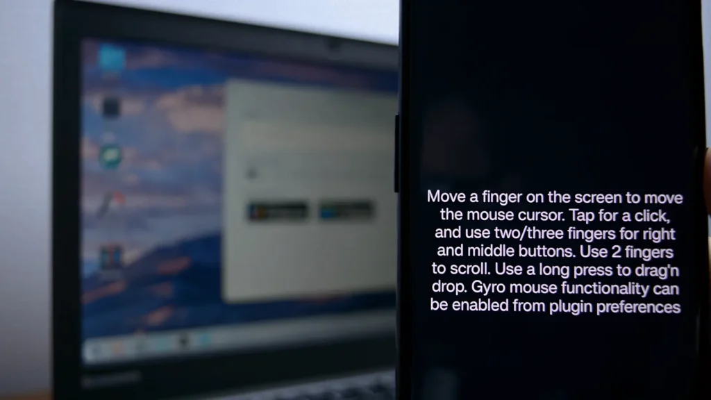 DeskFlow remote mouse control from a mobile device