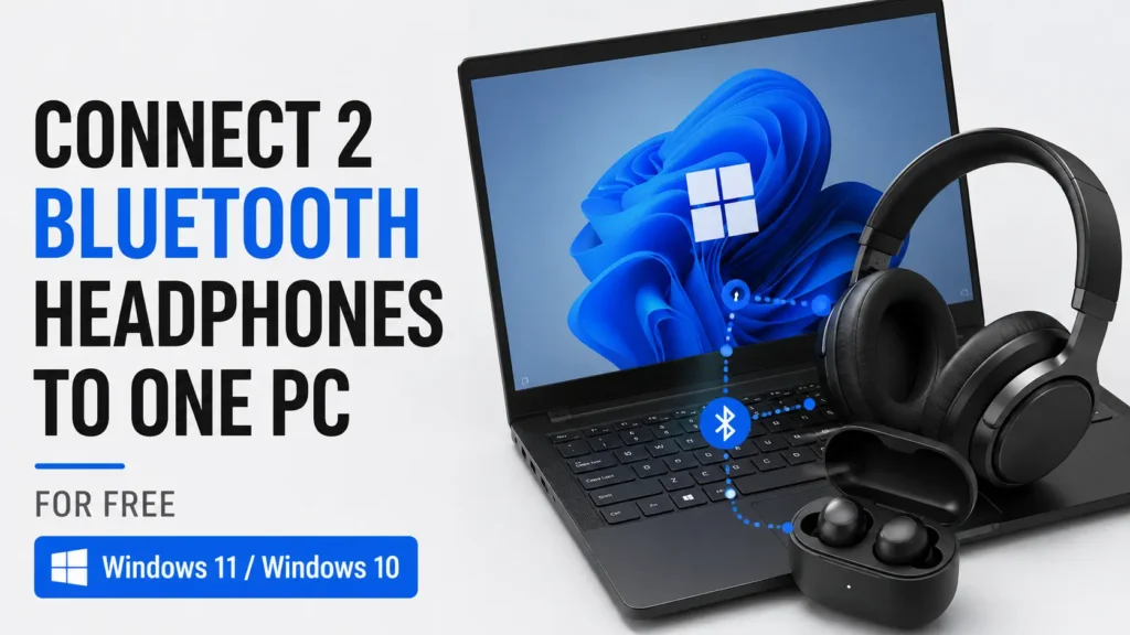 Connect two Bluetooth headphones to one Windows 11 or Windows 10 PC for free