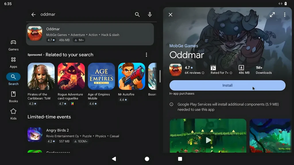Installing an Android game from the Google Play Store in Waydroid