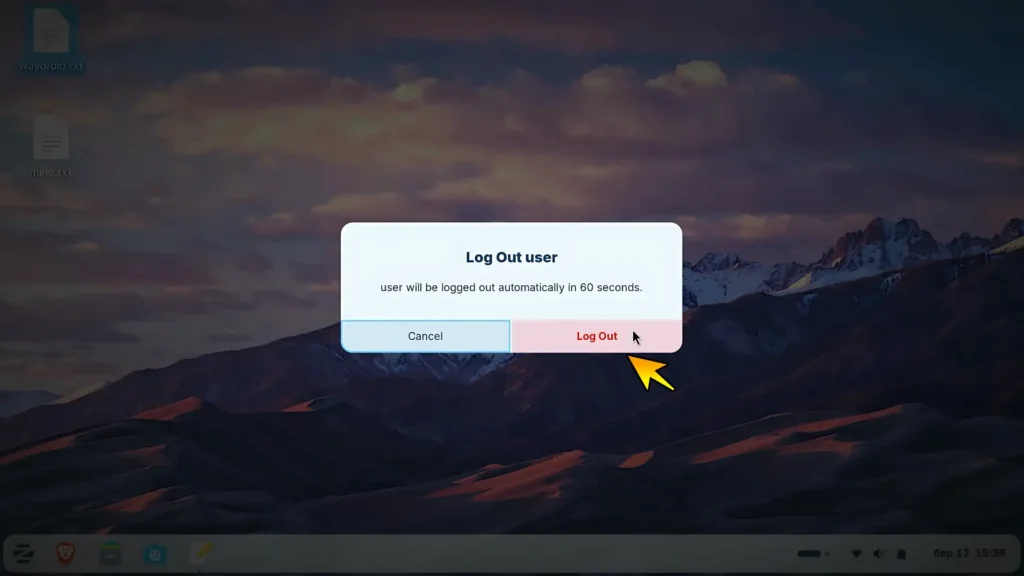 Logging out of the current Zorin OS session