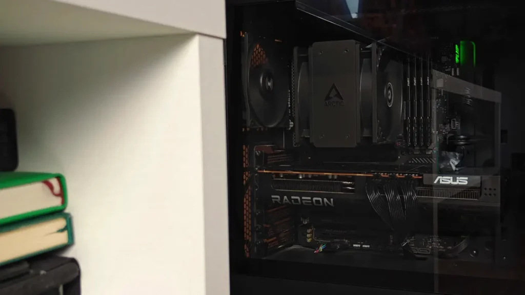 PC build with ASUS Prime Radeon RX 9070 XT and Arctic Freezer 36 cooler