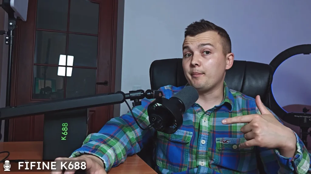 FIFINE K688 microphone in a real-world recording setup